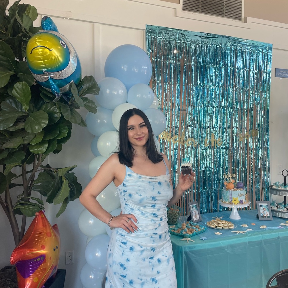 Cider Blue Slip Maxi Dress for Weddings